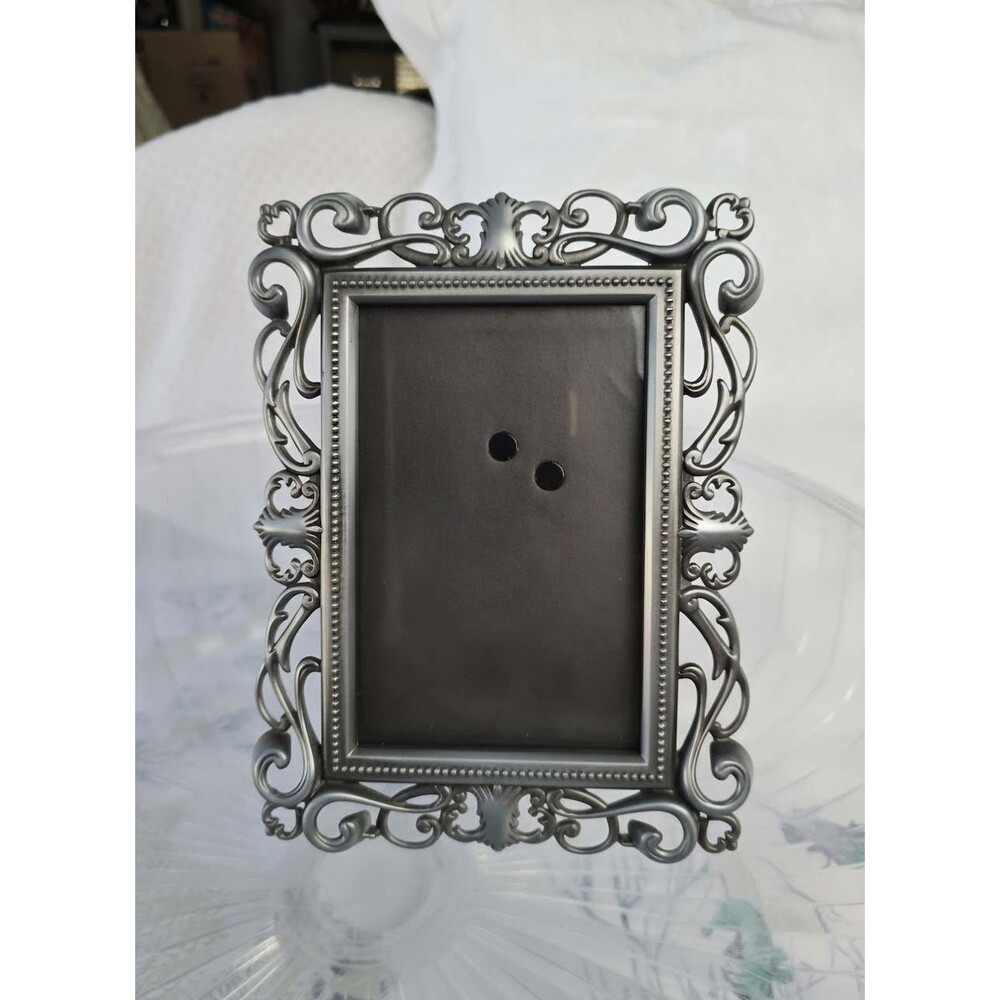 Ornate Art Nouveau Style Cutout Photo Picture? Frame Pewter Grey Metal 4x6